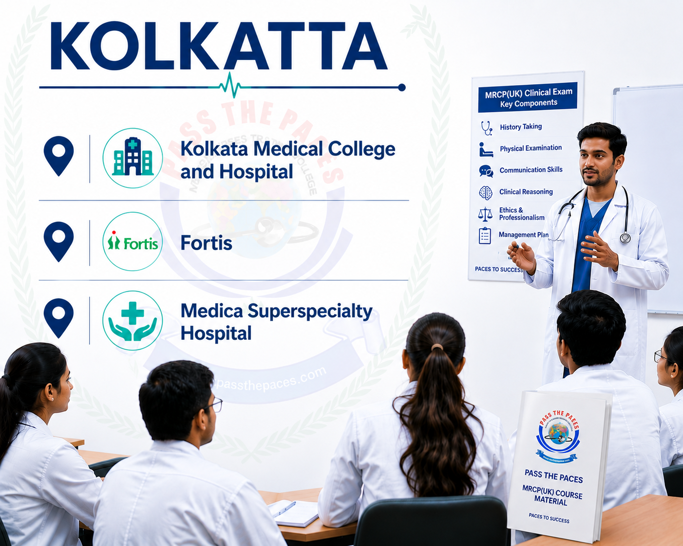 Pass the Paces Kolkatta centres including Kolkata Medical College and Hospital, Fortis and Medica Superspeciality Hospital